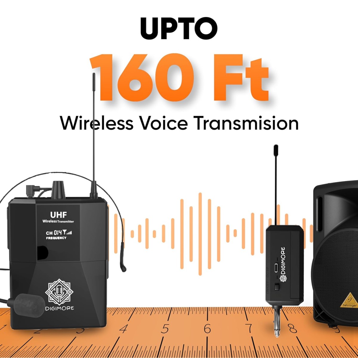 DIGIMORE Wireless Microphone System | Cordless Microphone with Headset Mic | 2400 MHz Mic Ideal for Karaoke, Conference, Stage Performances, Wedding, DJ, Party, Speech (D-341) DIGIMORE Wireless Microphone System | Cordless Microphone with Headset Mic | 2400 MHz Mic Ideal for Karaoke, Conference, Stage Performances, Wedding, DJ, Party, Speech (D-341)