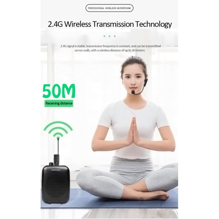 DIGIMORE Wireless Microphone System for 2 People, 2400 MHz Dual Wireless Headset Mics Ideal for Speakers, Voice Amplifier, PA System, Teacher, Tour Guides, Fitness Instructor and Many More (D-352) DIGIMORE Wireless Microphone System for 2 People, 2400 MHz Dual Wireless Headset Mics Ideal for Speakers, Voice Amplifier, PA System, Teacher, Tour Guides, Fitness Instructor and Many More (D-352)