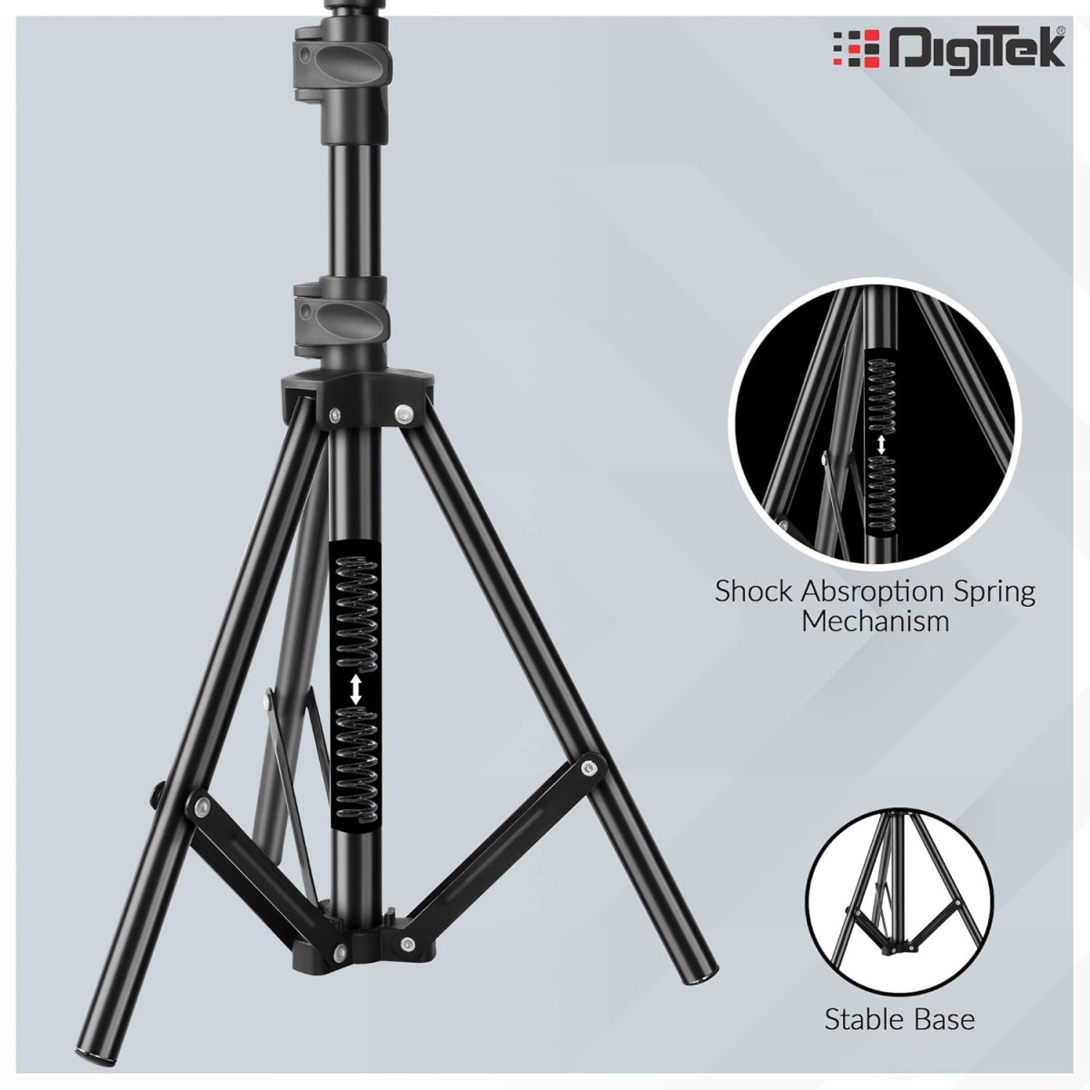 DIGITEK® (DLS-006FT) Lightweight & Portable Aluminum Alloy Light Stand for Ring Light, Reflector, Flash Units, Diffuser, Portrait, Softbox, Studio Lighting & More Ideal for Outdoor & Indoor Shoots