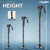 DIGITEK (DMP 60N) Professional Monopod with 4 Extendable Sections & Dual Mount Thread Adapter (1/4inch and 3/8inch), Load Upto: 5 kgs, Max. Operating Height: 157 CM (Black) DIGITEK (DMP 60N) Professional Monopod with 4 Extendable Sections & Dual Mount Thread Adapter (1/4inch and 3/8inch), Load Upto: 5 kgs, Max. Operating Height: 157 CM (Black)