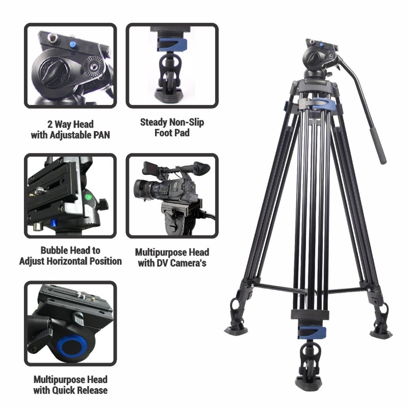 DIGITEK® (DPTR 895VD) 195 CM Tripod Cum Monopod with Aluminum Alloy & Multipurpose Head, 3-Way Head, Lightweight 590MM Folded with Carry Bag, Max Load 5Kg, Ideal for DSLR, DV Camera's DIGITEK® (DPTR 895VD) 195 CM Tripod Cum Monopod with Aluminum Alloy & Multipurpose Head, 3-Way Head, Lightweight 590MM Folded with Carry Bag, Max Load 5Kg, Ideal for DSLR, DV Camera's