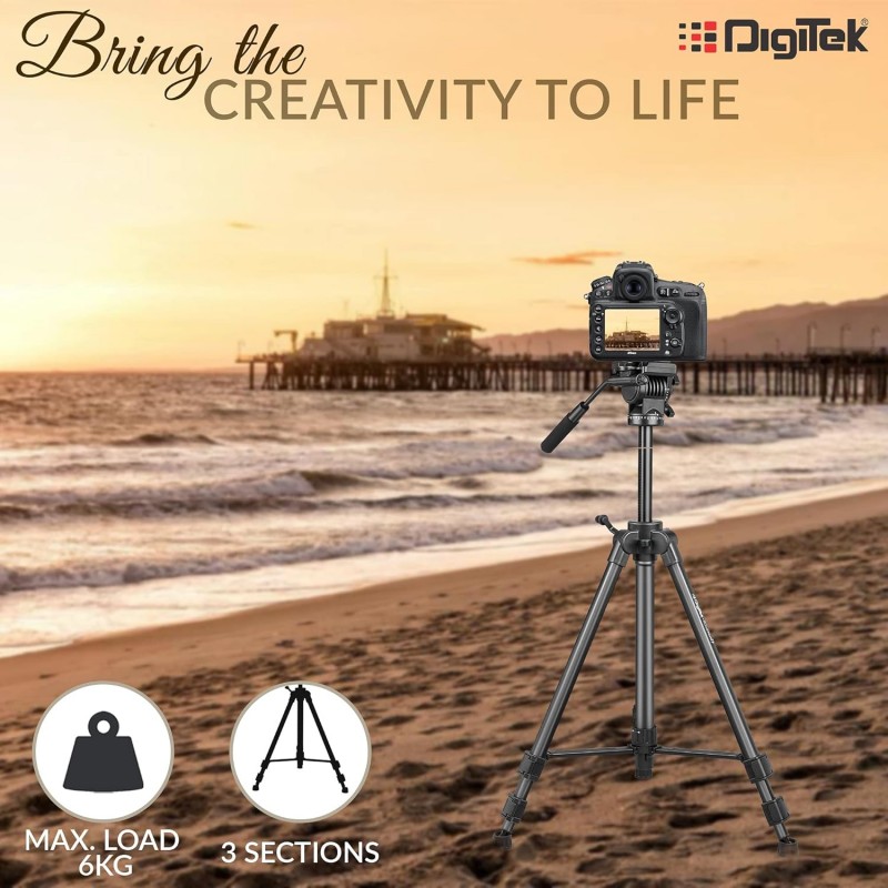 DIGITEK® (DPTR 895VD) 195 CM Tripod Cum Monopod with Aluminum Alloy & Multipurpose Head, 3-Way Head, Lightweight 590MM Folded with Carry Bag, Max Load 5Kg, Ideal for DSLR, DV Camera's DIGITEK® (DPTR 895VD) 195 CM Tripod Cum Monopod with Aluminum Alloy & Multipurpose Head, 3-Way Head, Lightweight 590MM Folded with Carry Bag, Max Load 5Kg, Ideal for DSLR, DV Camera's