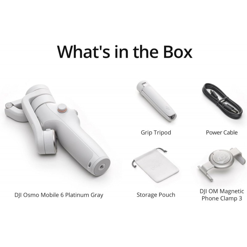 DJI OSMO Mobile 6 Smartphone Gimbal Stabilizer, 3-Axis Phone Gimbal, Built-in Extension Rod, Portable and Foldable for Android & iPhone, Vlogging Stabilizer, YouTube, Instagram Reel Video, (Black) DJI OSMO Mobile 6 Smartphone Gimbal Stabilizer, 3-Axis Phone Gimbal, Built-in Extension Rod, Portable and Foldable for Android & iPhone, Vlogging Stabilizer, YouTube, Instagram Reel Video, (Black)