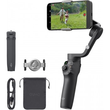 DJI OSMO Mobile 6 Smartphone Gimbal Stabilizer, 3-Axis Phone Gimbal, Built-in Extension Rod, Portable and Foldable for Android & iPhone, Vlogging Stabilizer, YouTube, Instagram Reel Video, (Black)