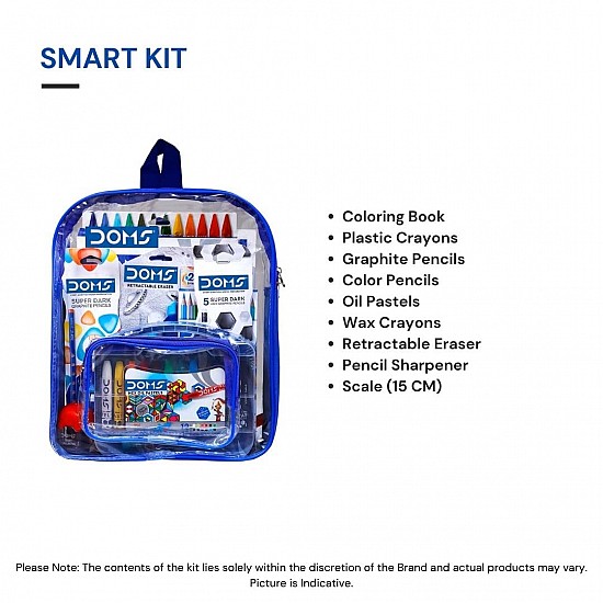 DOMS Pencil Smart Kit Comes With Transparent Zipper Bag