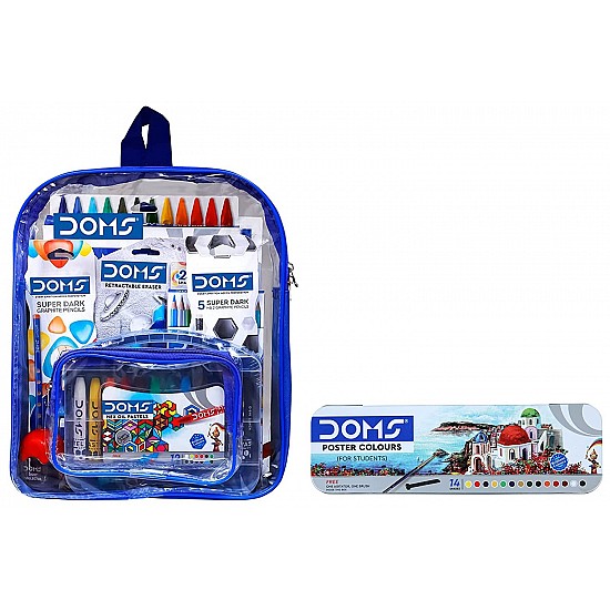 DOMS Pencil Smart Kit Comes With Transparent Zipper Bag