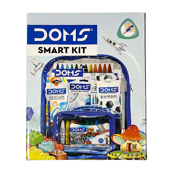 DOMS Pencil Smart Kit Comes With Transparent Zipper Bag