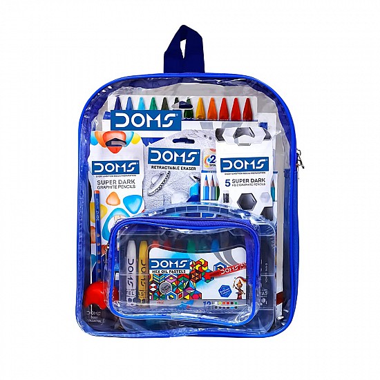 DOMS Pencil Smart Kit Comes With Transparent Zipper Bag