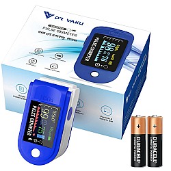 DR VAKU® Pulse Oximeter Fingertip LED Screen, Blood Oxygen Saturation Monitor Fingertip, Blood Oxygen Meter Finger Oximeter Finger with Pulse, O2 Monitor - Blue