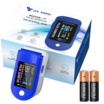 DR VAKU® Swadesi Pulse Oximeter Fingertip, Blood Oxygen Saturation Monitor Fingertip, Blood Oxygen Meter Finger– Blue