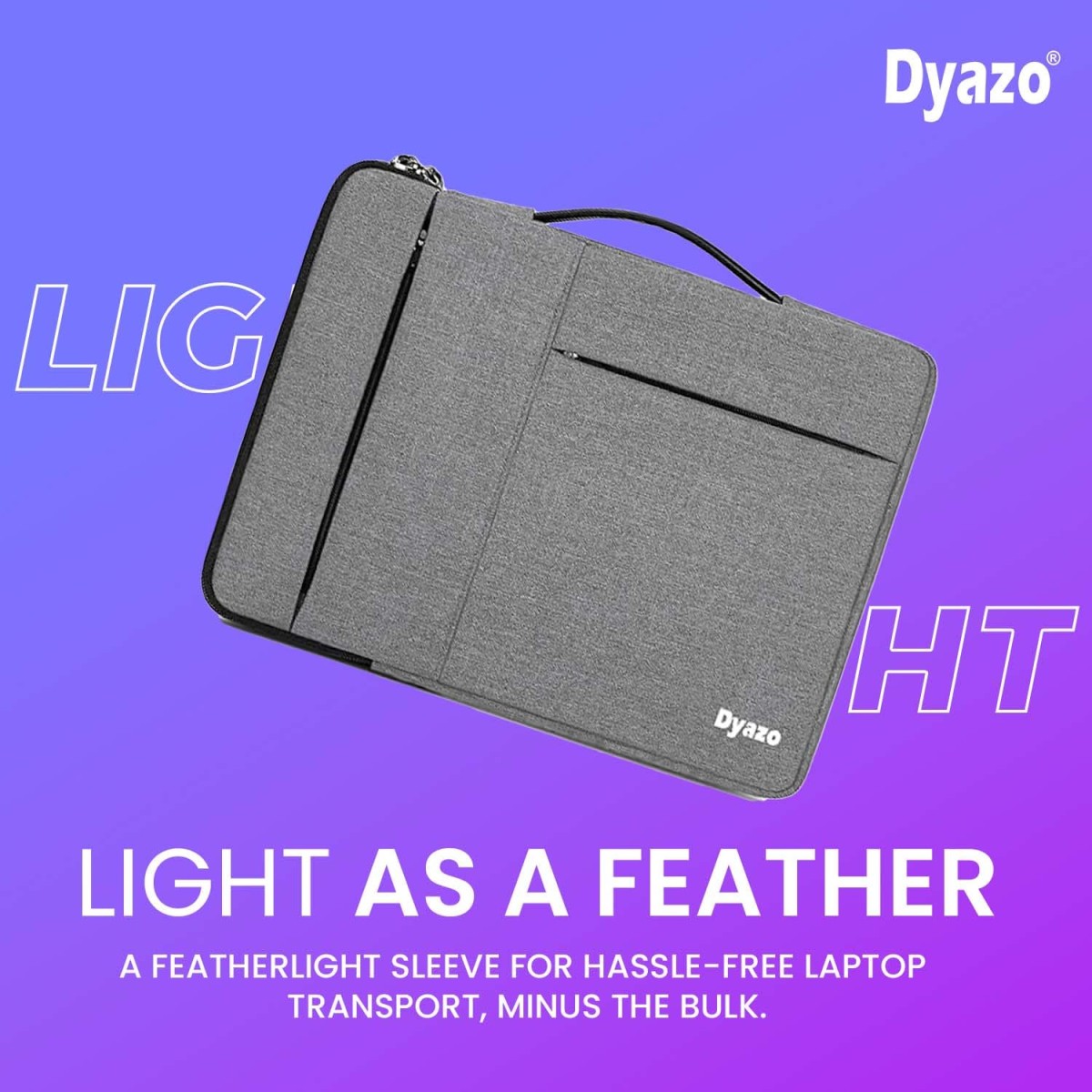 DYAZO 13" to 13.3 inch Laptop Sleeve/Cover/Case with Handle & Two Accessories Compatible for Apple, Dell, Lenovo, ASUS, Hp, Samsung, Mi, MacBook and All Other Notebooks (Grey)