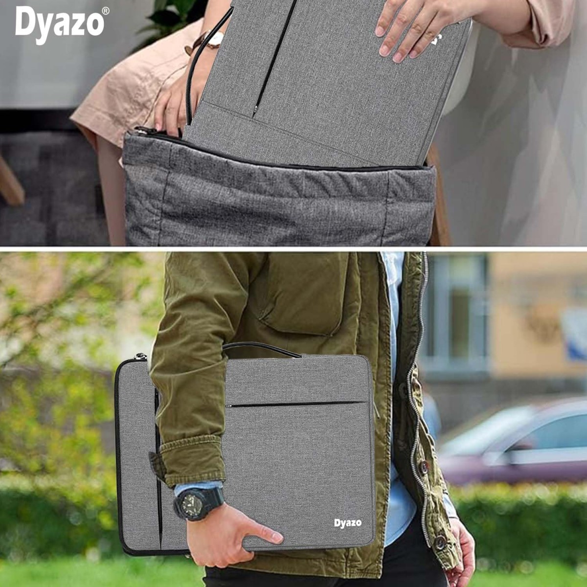DYAZO 13" to 13.3 inch Laptop Sleeve/Cover/Case with Handle & Two Accessories Compatible for Apple, Dell, Lenovo, ASUS, Hp, Samsung, Mi, MacBook and All Other Notebooks (Grey)