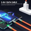 Data Cable 3 in 1 Fast Charging,Portable 120W Charger Cord/Wire Compatible with iOS,Type-C,Micro Phones,Car/Travel 6A Retractable Zinc Alloy Charging Data Cable,Light Emitting Diode - Multi Data Cable 3 in 1 Fast Charging,Portable 120W Charger Cord/Wire Compatible with iOS,Type-C,Micro Phones,Car/Travel 6A Retractable Zinc Alloy Charging Data Cable,Light Emitting Diode - Multi