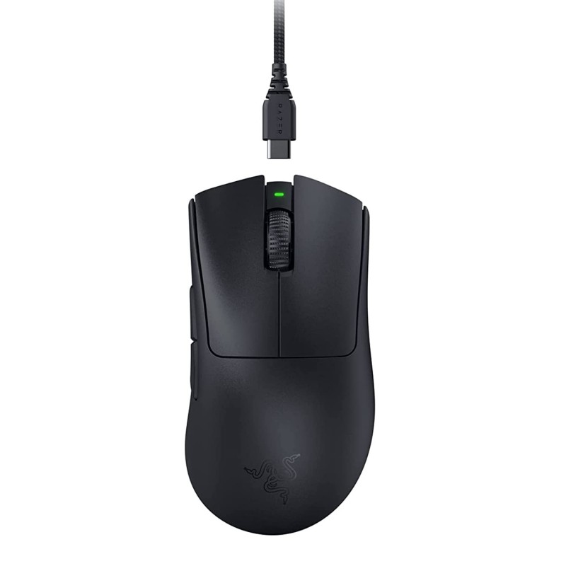 DeathAdder V3 Wired Gaming Mouse: 59g Ultra Lightweight - Focus Pro 30K Optical Sensor - Fast Optical Switches Gen-3 - 8K Hz HyperPolling - 6 Programmable Buttons - Ergonomic- Black-RZ01-04640100-R3M1