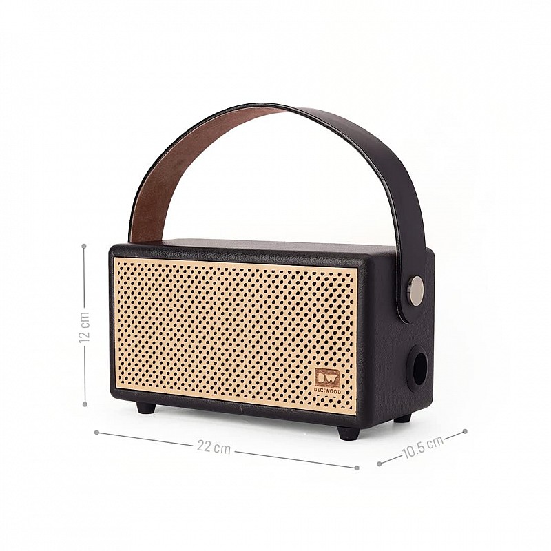 Deciwood Reverb 12W 5.0 Bluetooth Wireless Portable Wooden Speaker, 2400 mAh Battery, 25 Meters Wireless Range