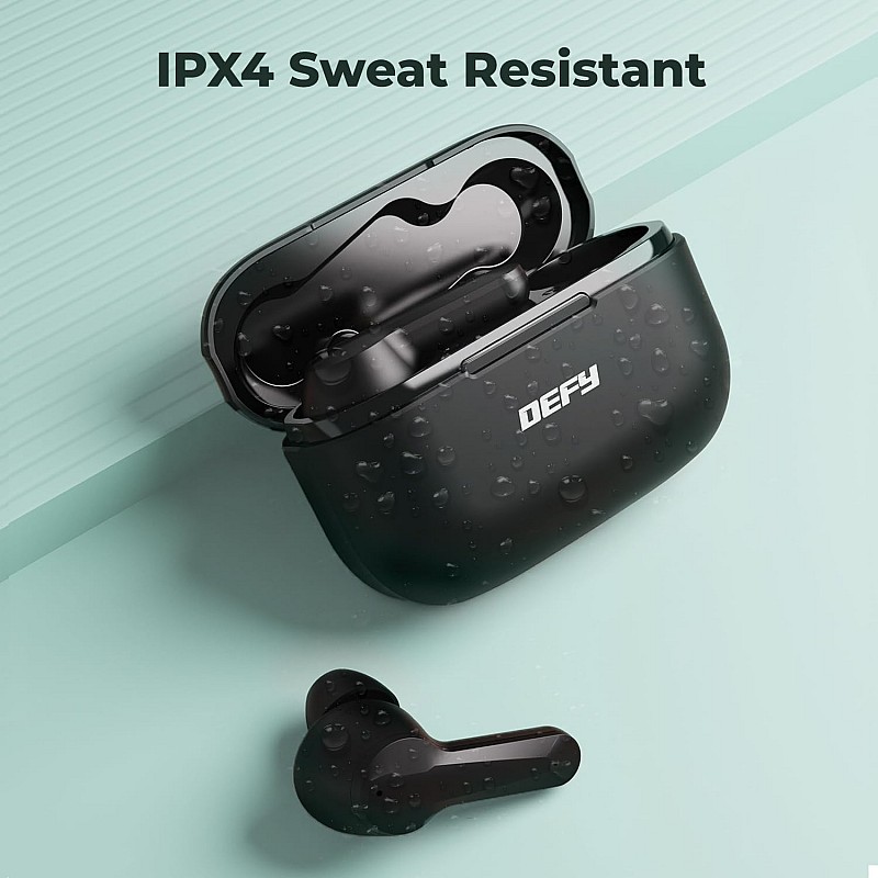 Defy Gravity Zen in Ear TWS Earbuds with 24 HRS Playback, Fast Charge, Low Latency, ENC Solution, Quick Pair & Connect(Bold Black)