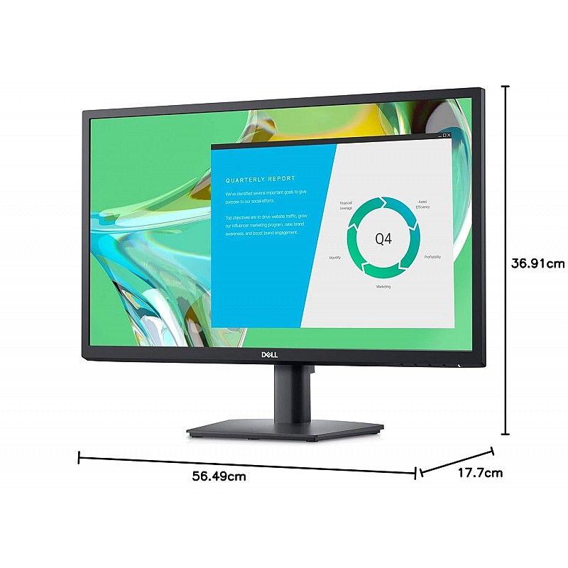 Dell -E2422Hn(60.96 Cm) Fhd Monitor 1920 X 1080 at 60Hz,IPS Panel,Brightness 250 Cd/M²,Contrast Ratio 1000:1,Viewing Angle 178°/178°,Response Time Anti-Glare,Flicker-Free Screen,3 Year Warranty,Black