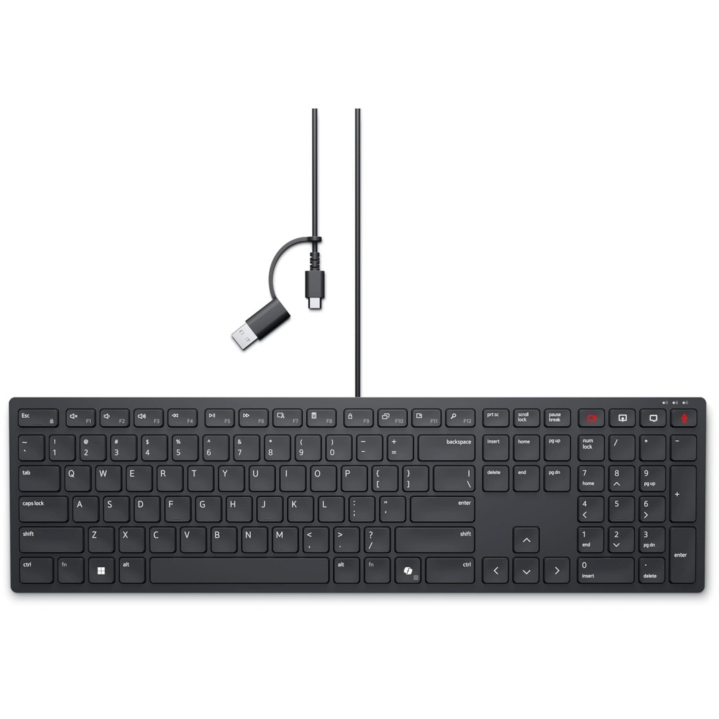 Dell KB525C-Black, Wired Collaboration Keyboard, Quiet Keys, Spill Resistant, Low-Profile Keys, Adjustable Tilt, Illuminated, USB Type C-Interfaces Port, Warranty 3 Years Dell KB525C-Black, Wired Collaboration Keyboard, Quiet Keys, Spill Resistant, Low-Profile Keys, Adjustable Tilt, Illuminated, USB Type C-Interfaces Port, Warranty 3 Years