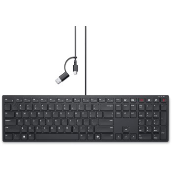 Dell KB525C-Black, Wired Collaboration Keyboard, Quiet Keys, Spill Resistant, Low-Profile Keys, Adjustable Tilt, Illuminated, USB Type C-Interfaces Port, Warranty 3 Years Dell KB525C-Black, Wired Collaboration Keyboard, Quiet Keys, Spill Resistant, Low-Profile Keys, Adjustable Tilt, Illuminated, USB Type C-Interfaces Port, Warranty 3 Years