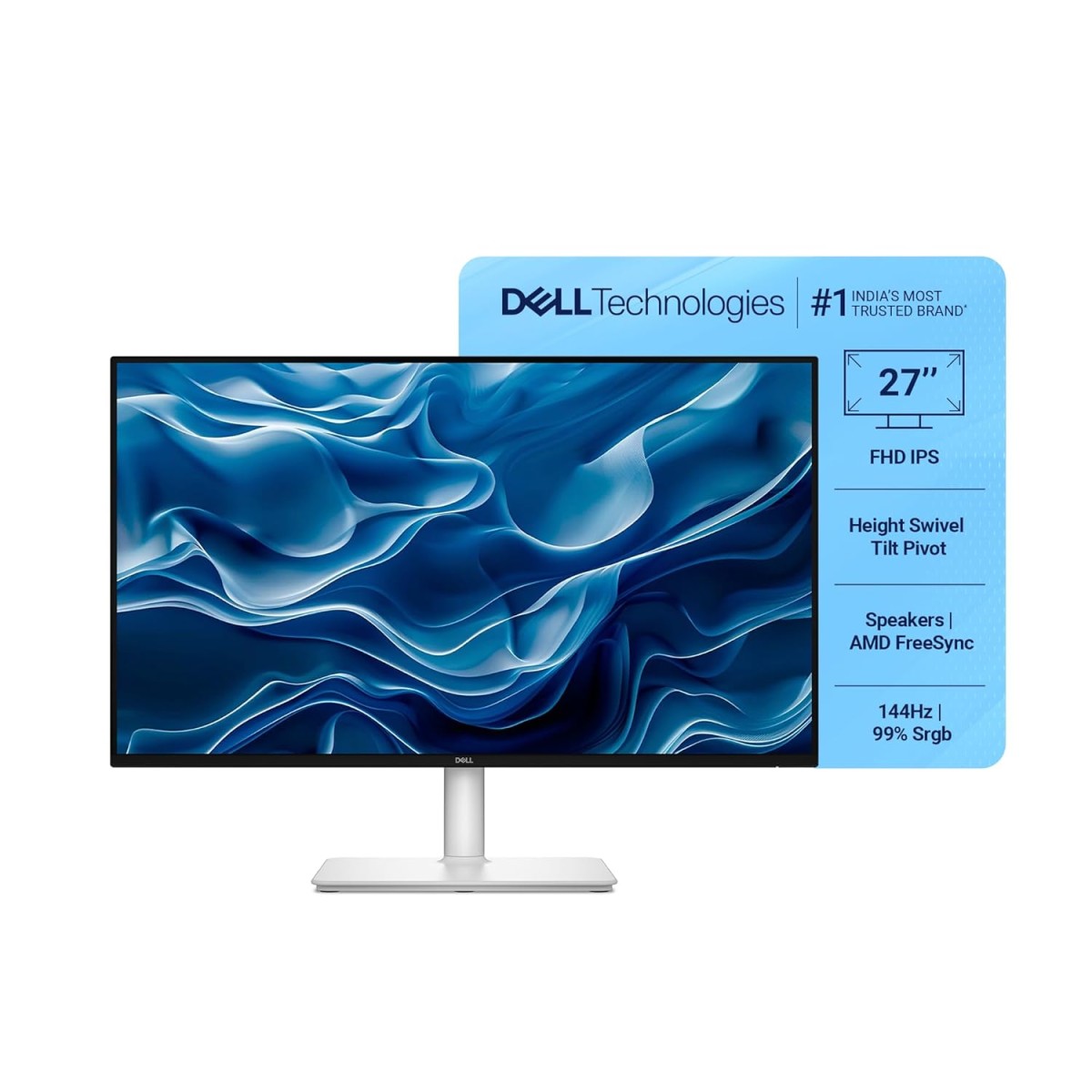 Dell S2725HSM 27"/68.58cm FHD Monitor, 144Hz Refresh Rate, IPS Panel, 1ms Response, Flicker-free, Contrast 1500:1, 2xHDMI, Built-in 6W Dual Speakers, Warranty 3 Years, TÜV Rheinland 4-Star Eye Comfort Dell S2725HSM 27"/68.58cm FHD Monitor, 144Hz Refresh Rate, IPS Panel, 1ms Response, Flicker-free, Contrast 1500:1, 2xHDMI, Built-in 6W Dual Speakers, Warranty 3 Years, TÜV Rheinland 4-Star Eye Comfort
