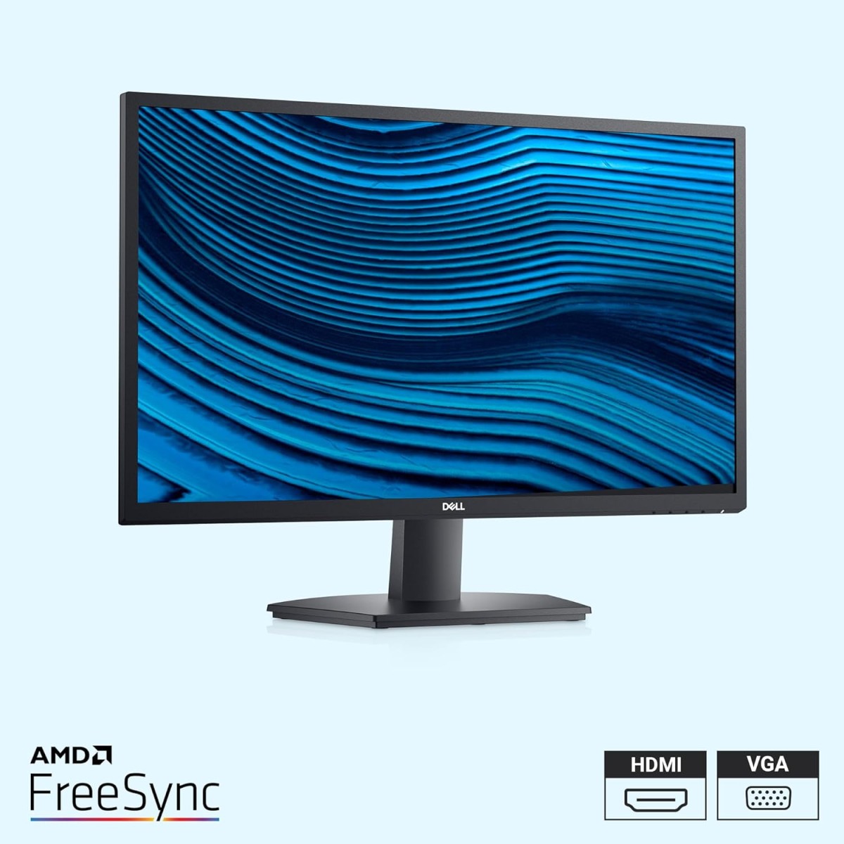 Dell-SE2722H 27" (68.58 cm) FHD Monitor 1920 x 1080 at 75Hz, VA Panel, Brightness: 250 cd/m², Contrast Ratio 3000:1, HDMI & VGA, Tilt Adjustment, AMD FreeSync, Flicker-Free, Low Blue Light Technology Dell-SE2722H 27" (68.58 cm) FHD Monitor 1920 x 1080 at 75Hz, VA Panel, Brightness: 250 cd/m², Contrast Ratio 3000:1, HDMI & VGA, Tilt Adjustment, AMD FreeSync, Flicker-Free, Low Blue Light Technology