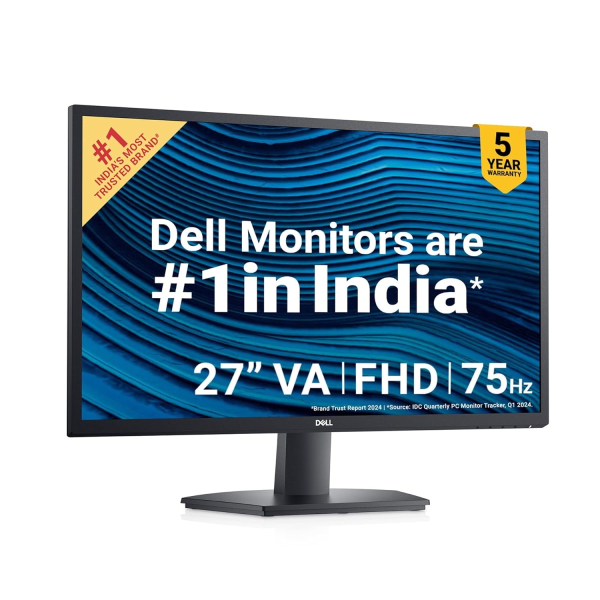 Dell-SE2722H 27" (68.58 cm) FHD Monitor 1920 x 1080 at 75Hz, VA Panel, Brightness: 250 cd/m², Contrast Ratio 3000:1, HDMI & VGA, Tilt Adjustment, AMD FreeSync, Flicker-Free, Low Blue Light Technology Dell-SE2722H 27" (68.58 cm) FHD Monitor 1920 x 1080 at 75Hz, VA Panel, Brightness: 250 cd/m², Contrast Ratio 3000:1, HDMI & VGA, Tilt Adjustment, AMD FreeSync, Flicker-Free, Low Blue Light Technology