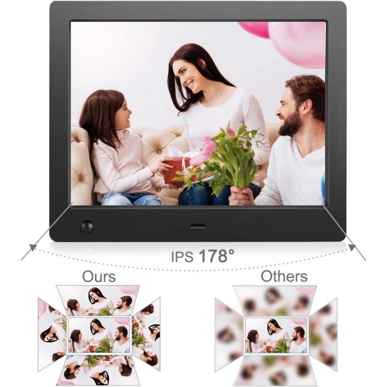 Digital Photo Frame 8 inch - Electronic Photo Frame with Slideshow HD IPS Display