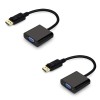DisplayPort to VGA Adapter Cable – Pack of 2 DP Male to VGA Female Video Converter for Monitor, Projector, HDTV, Compatible with Laptop (Black)