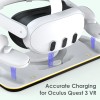 Dobe Charging Dock Station for Oculus Meta Quest 3 Headset and 2 Controllers,Fast VR Charging Station with LED Light [On/Off],VR Charger Display Stand (NO VR Headset Include)