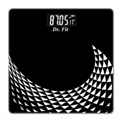 Dr. Fit Glass Top Electronic Digital Weighing Scale (Black)