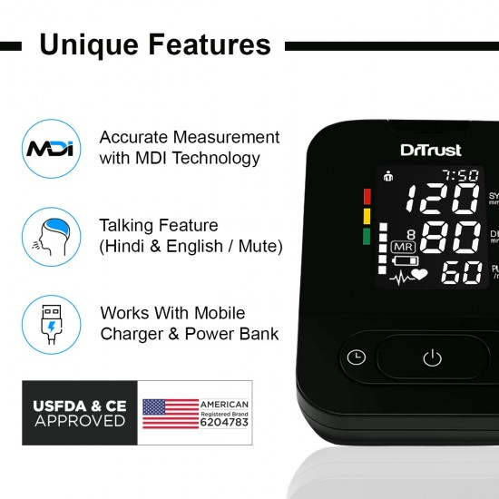 Dr Trust Smart Dual Talking Automatic Digital Blood Pressure Monitor BP Machine
