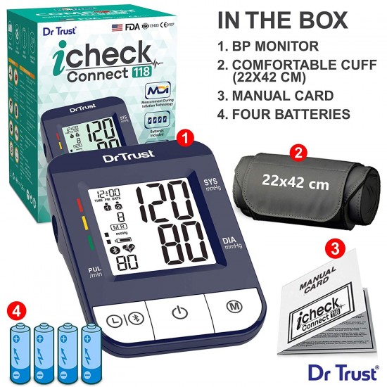 Dr Trust (USA) Digital Blood Pressure Monitor Apparatus and Testing Machine with USB Port 