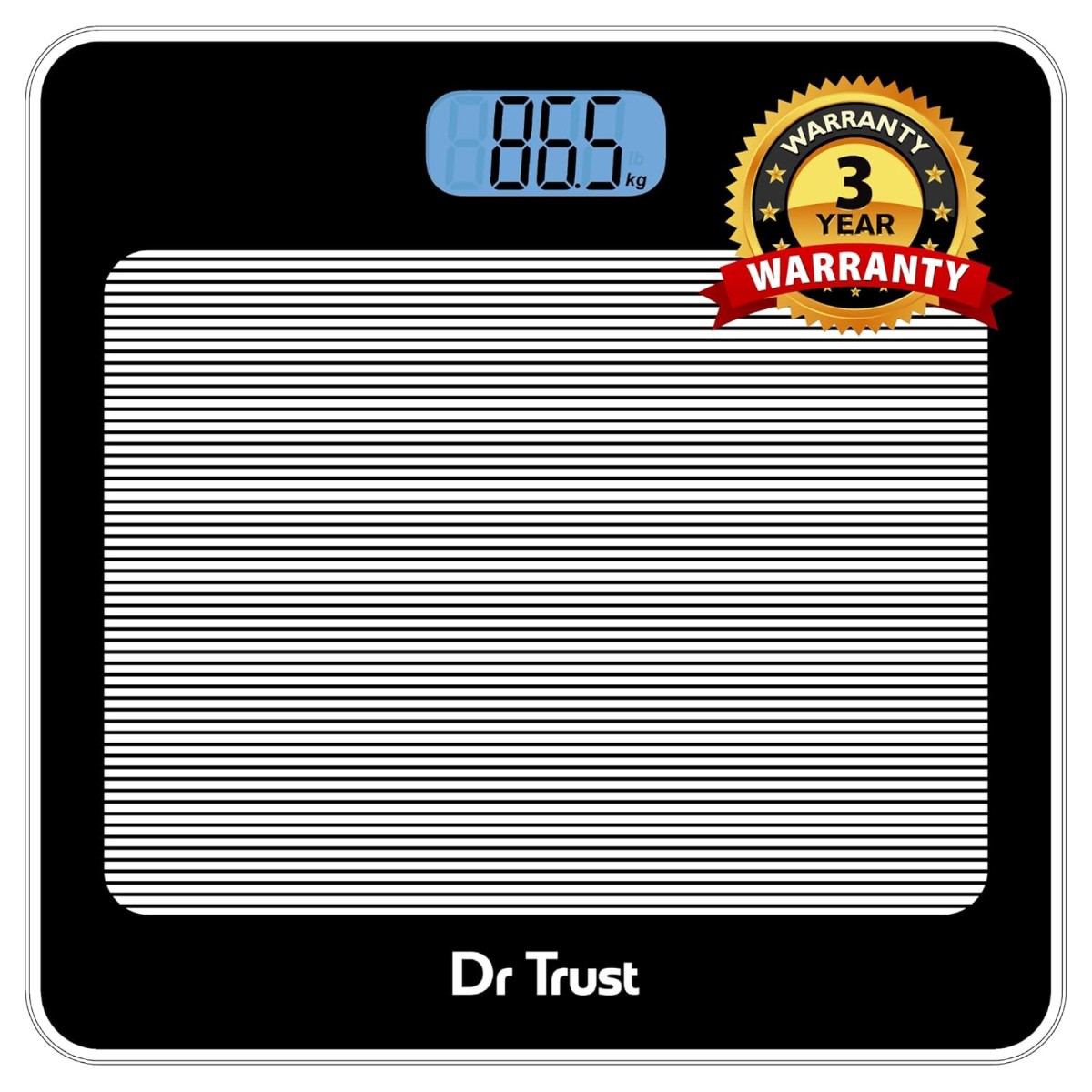 Dr Trust USA Paris Personal Scale –520 (Black), Digital Weight Measuring Machine for Body Weight Check, Best Electronic Bathroom Scale for Home, Gym, Clinic & Hospital Use