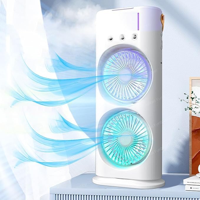 Airtee – Double Ended Spray Fan, Desk Fan with Mist Spray, Travel Cooler Fan, Water Misting Fan, USB Rechargeable Mini Desktop Table Cooling Fan for Office Airtee – Double Ended Spray Fan, Desk Fan with Mist Spray, Travel Cooler Fan, Water Misting Fan, USB Rechargeable Mini Desktop Table Cooling Fan for Office