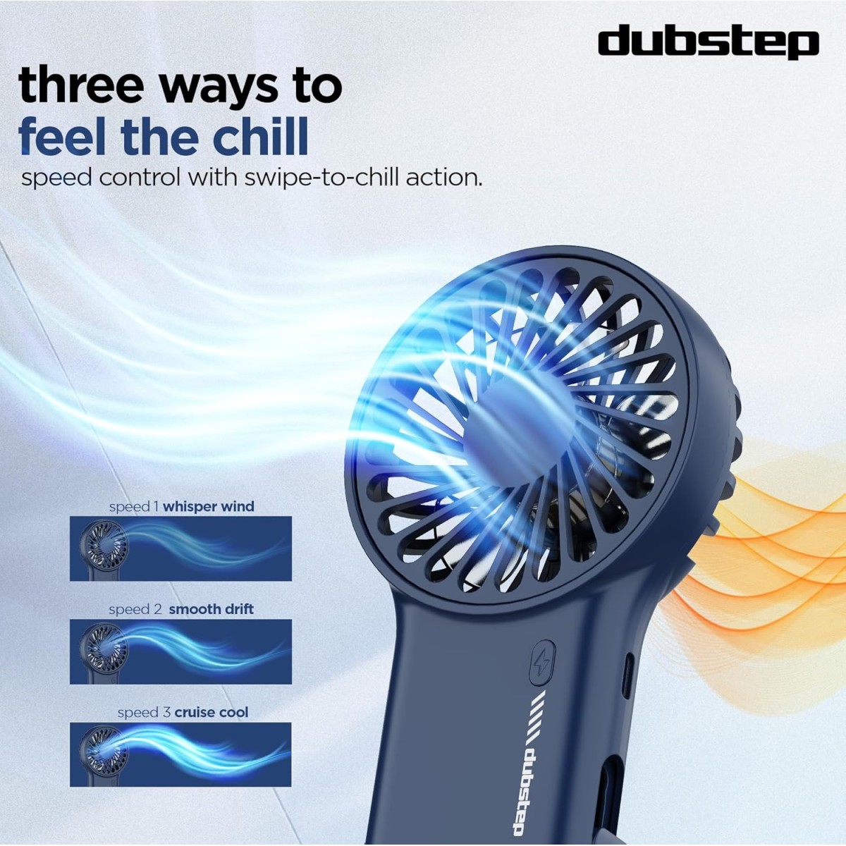 Dubstep Flo-F1 Mini Handheld USB Rechargeable Desk Cooling Fan with 3x Speed Mode,Foldable Hook & Stand,8000 RPM,3 Speed,Powerful Mini Fan for Travel,Office,Kitchen,Lightweight & Quiet (Blue) 7 Cm Dubstep Flo-F1 Mini Handheld USB Rechargeable Desk Cooling Fan with 3x Speed Mode,Foldable Hook & Stand,8000 RPM,3 Speed,Powerful Mini Fan for Travel,Office,Kitchen,Lightweight & Quiet (Blue) 7 Cm