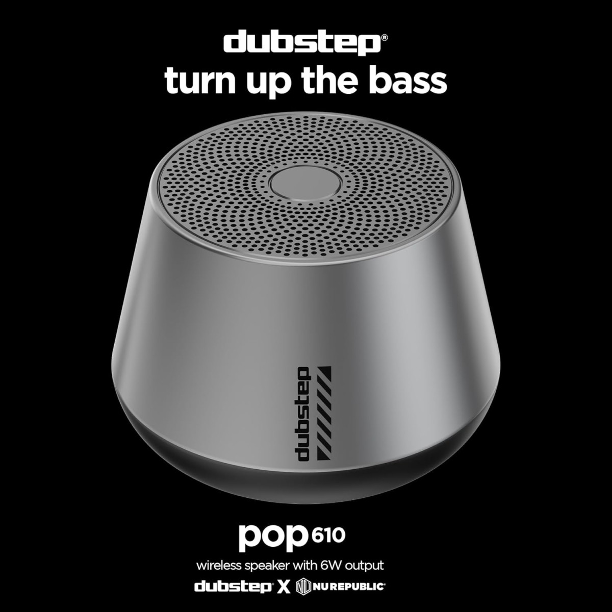 Dubstep Pop 610 Wireless Speaker, 15 Hrs Playtime, 52mm Dynamic Drivers, TWS Pairing, 6W Output Bluetooth Speakers (Grey) Dubstep Pop 610 Wireless Speaker, 15 Hrs Playtime, 52mm Dynamic Drivers, TWS Pairing, 6W Output Bluetooth Speakers (Grey)