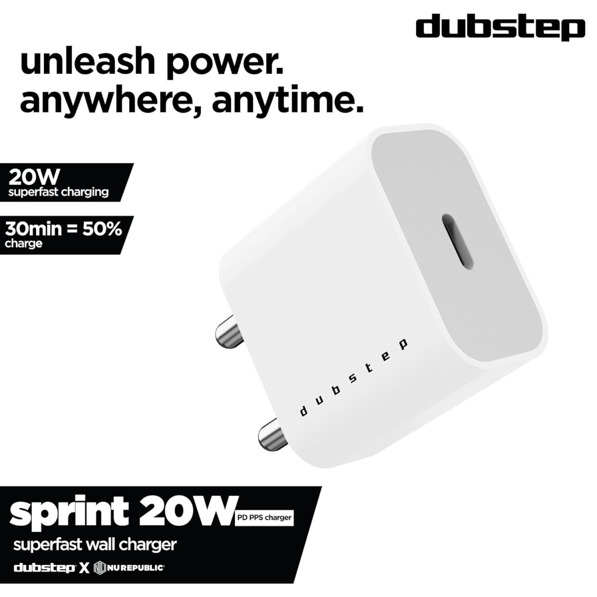 Dubstep Sprint 20W USB-C Charger with PD PPS 3.0 for Android,iPhone 14/14 Plus/ 14 Pro/ 14 Pro Max, iPhone 13/13 Pro/13 Pro Max/13 Mini, 12/12 Mini/ 12 Pro Max, (Adaptor Only, White) Dubstep Sprint 20W USB-C Charger with PD PPS 3.0 for Android,iPhone 14/14 Plus/ 14 Pro/ 14 Pro Max, iPhone 13/13 Pro/13 Pro Max/13 Mini, 12/12 Mini/ 12 Pro Max, (Adaptor Only, White)