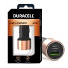Duracell 65W Fast Car Charger Adapter with Dual Output. Quick Charge, Type C PD 45W & Qualcomm Certified 3.0 20W, Compatible for iPhone, All Smartphones (Copper & Black)