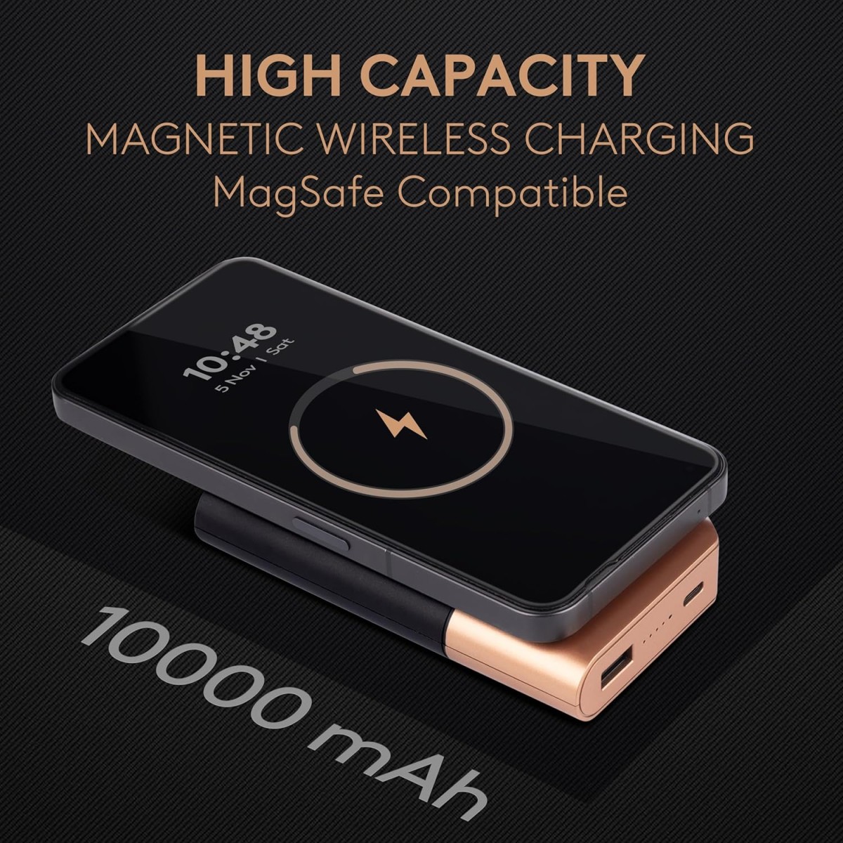 Duracell Magnetic Wireless Power Bank 10000 mAh, Magsafe Compatible, Fast Charging, Compact, 15W Wireless Charging, 22.5W USB A/Type C Output, for iPhone, Smartphones, USB & Qi Enabled Devices, Black Duracell Magnetic Wireless Power Bank 10000 mAh, Magsafe Compatible, Fast Charging, Compact, 15W Wireless Charging, 22.5W USB A/Type C Output, for iPhone, Smartphones, USB & Qi Enabled Devices, Black