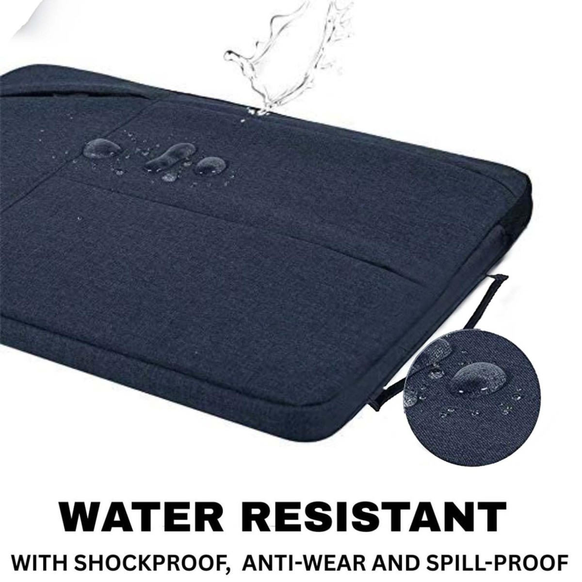 Dyazo 15-15.6 Inch Laptop Sleeve Bag with Three Front Pocket | Water Resistant & Shockproof Protective Cover with Charger Pouch (Blue)