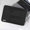 Dyazo 15-15.6 Inch Laptop Sleeve Case | Water Resistant Cover with Charger Pouch & Three Front Pockets | Compatible for Dell, HP, MacBook, Lenovo, Acer, Asus & All Other Notebooks (Black)