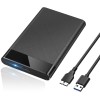 Dyazo 2.5 Inch SATA USB 3.0 HDD / SSD Portable External Hard Disk Enclosure 7 MM and 9.5 MM Tool Free Supports UASP Max Upto 6TB (Black)