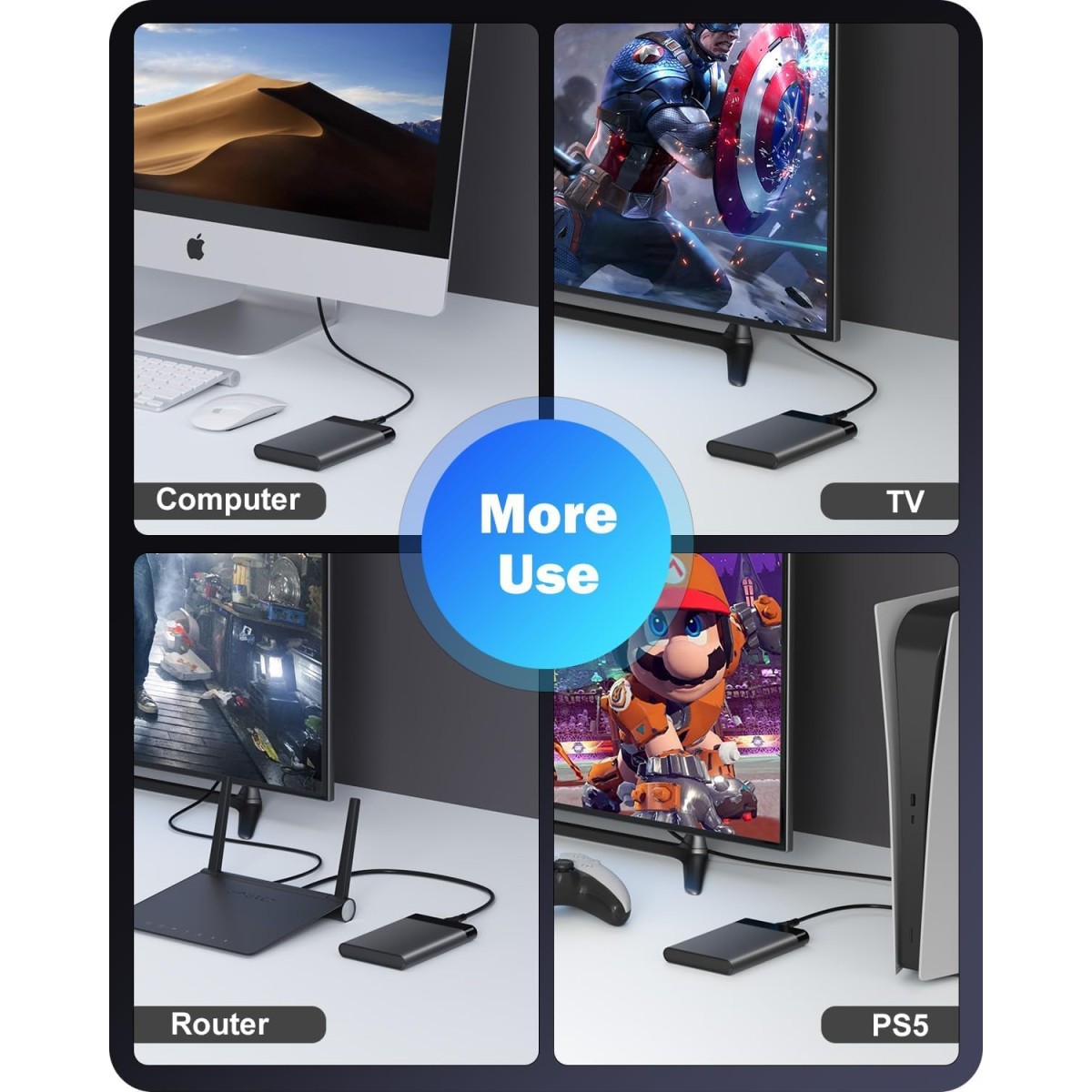 Dyazo 2.5 Inch SATA USB 3.0 HDD / SSD Portable External Hard Disk Enclosure 7 MM and 9.5 MM Tool Free Supports UASP Max Upto 6TB (Black)