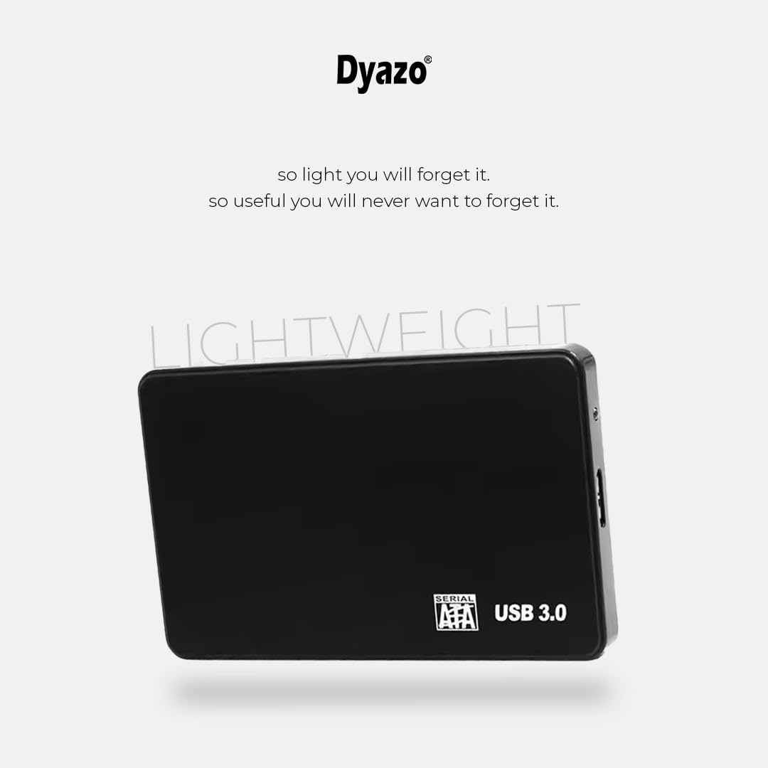 Dyazo 2.5" SATA External Hard Drive Case with USB 3.0 Connection for HDD/SSD | Supports UASP Up to 4TB Storage