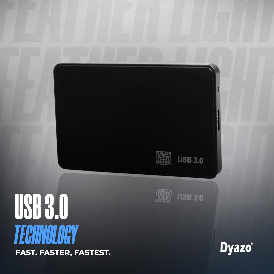 Dyazo 2.5" SATA External Hard Drive Case with USB 3.0 Connection for HDD/SSD | Supports UASP Up to 4TB Storage