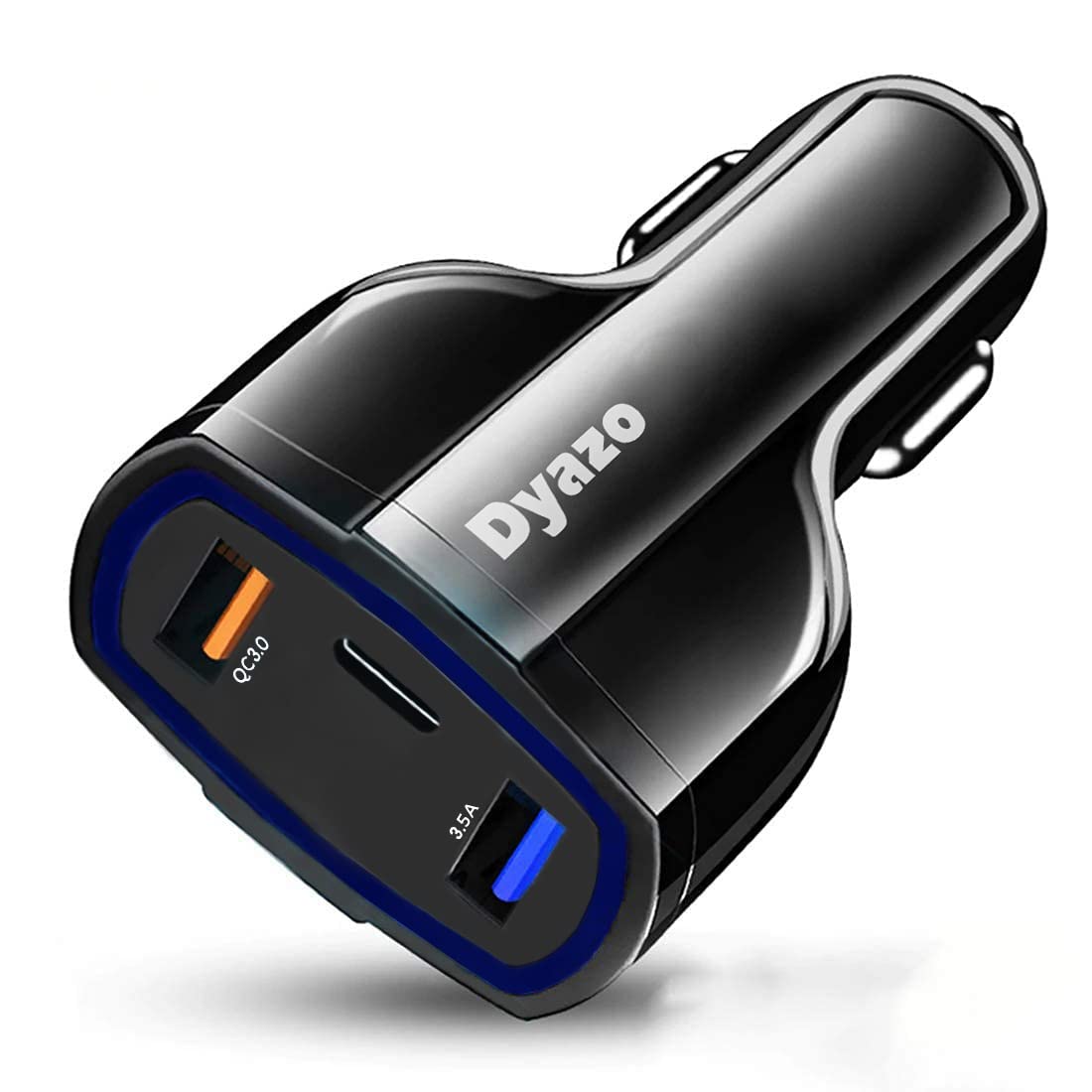 Dyazo 3 Port 36 W Fast USB Car Charger Qc Charging Compatible for Qualcomm 3.0 iPhone Mi & All Mobile Phone