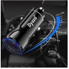 Dyazo 48W Turbo Dual Port Fast car Charger 48W Total(18W Type C PD + 30W USB)| Adapter Compatible for iPhone & Android Smartphones and Tablets (Black)
