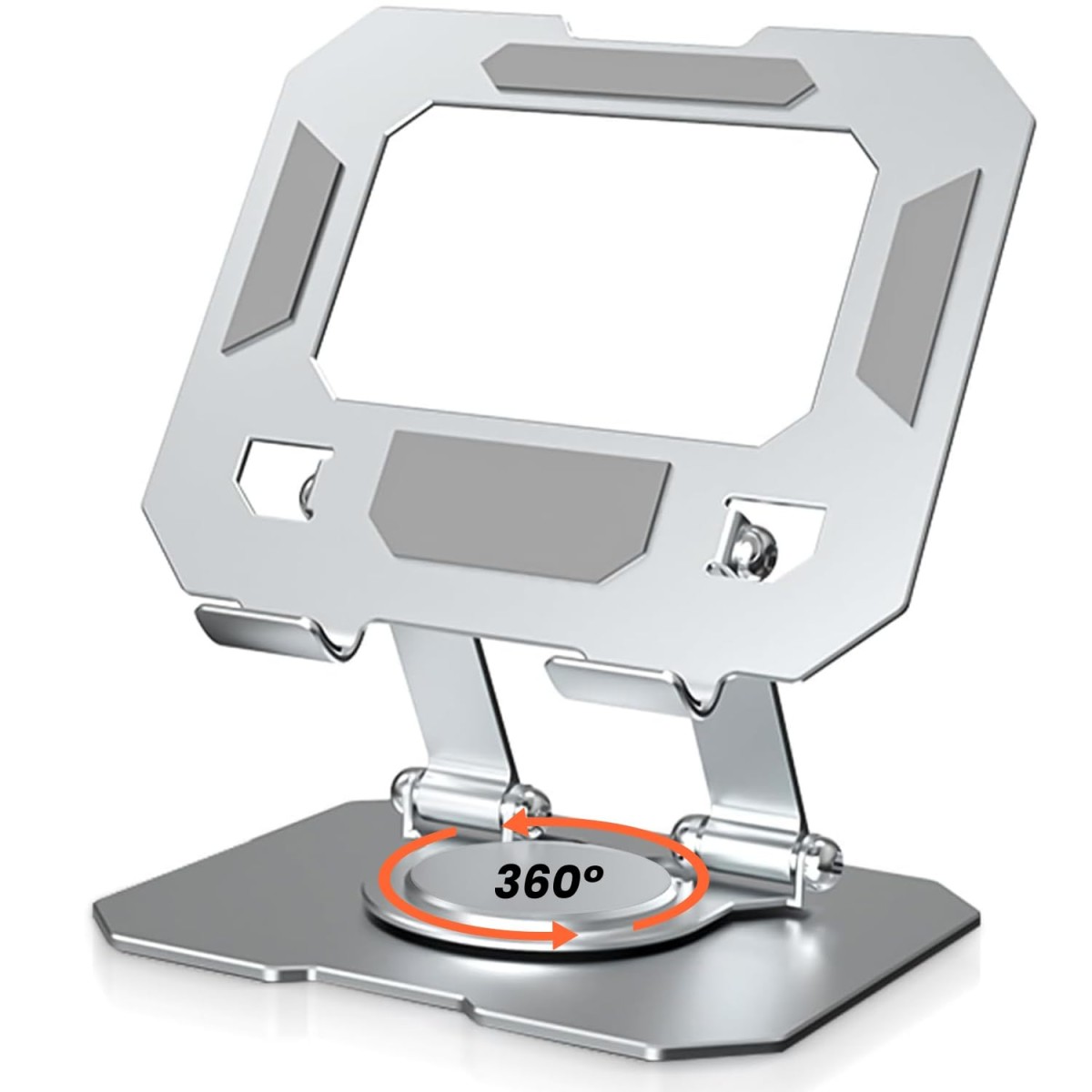 Dyazo Aluminium Tablet Stand Holder with 360° Rotating Base, Multi Angle Adjustments Pad and All Tablets
