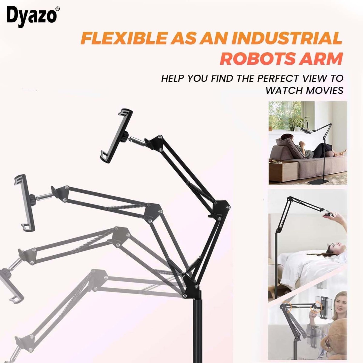 Dyazo Aluminium Tablet Stand Holder with 360° Rotating Base, Multi Angle Adjustments Pad and All Tablets