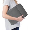 Dyazo Laptop Sleeve 15.6 inch Case, Water Repellent Polyester Neoprene Case with Accessory Pocket (OnePOCKET 15.6 Grey)